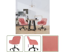 vidaXL Fluweel Stoelen - Eetkamerstoelen - Eetkamerstoelen draaibaar 2 st fluweel roze - Roze Meubilair - Design Stoelen - Ergonomische Stoelen