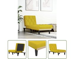 vidaXL Fluweel Stoffen Bank - Verstelbare Chaise Lounge - Chaise longue fluweel geel - Gele Loungebank - Relaxfauteuil - Fauteuil