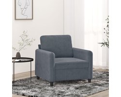 vidaXL Fluweel Stoffen Fauteuil - Fauteuil - Fauteuil 60 cm fluweel donkergrijs - Donkere Grijze Fauteuil - Luxe Fauteuil - Comfortabele Fauteuil