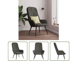 vidaXL Fluweel Stoffen Meubilair - Relaxstoel - Relaxstoel fluweel donkergrijs - Donkere Fauteuils - Lounge Stoel - Comfortabele Fauteuil
