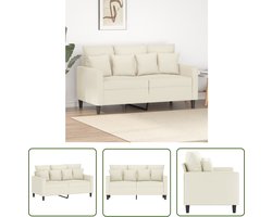 vidaXL Fluweelb Bank - Tweezitsbank - Tweezitsbank 120 cm fluweel crèmekleurig - Creme Bank - Salontafel - Lounge Meubilair