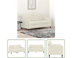 vidaXL Fluweelbank - Tweezitsbank - Tweezitsbank 140 cm fluweel crèmekleurig - Salontafel - Bankstellen - Livingroom Meubilair