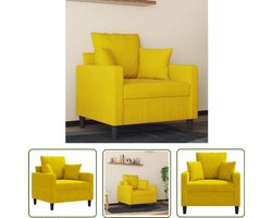 vidaXL Fluweelfauteuil - Gele Fauteuil - Fauteuil 60 cm fluweel geel - Designfauteuil - Lounge Fauteuil - Eetkamerstoel