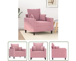 vidaXL Fluweelfauteuil - Roze Fauteuil - Fauteuil 60 cm fluweel roze - Designfauteuil - Lounge Fauteuil - Eetkamerstoel