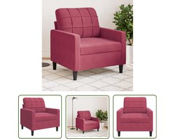 vidaXL Fluweelstoel - Fauteuil - Fauteuil 60 cm fluweel wijnrood - Wijnrood - Lounge Stoel - Design Fauteuil