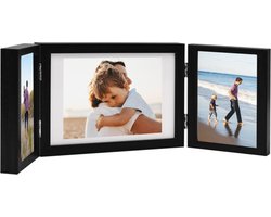 vidaXL - Fotolijst - drieluik - 28x18 - cm+2x(13x18 - cm) - zwart