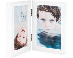 vidaXL - Fotolijst - tweeluik - 2x(21x29,7 - cm) - wit