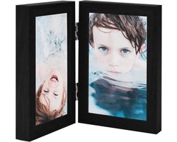 vidaXL - Fotolijst - tweeluik - 2x(21x29,7 - cm) - zwart