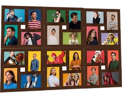 vidaXL - Fotolijst - voor - 24x(10x15 - cm) - foto - MDF - donkerbruin