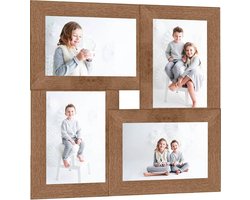 vidaXL - Fotolijst - voor - 4x(13x18 - cm) - foto - MDF - lichtbruin