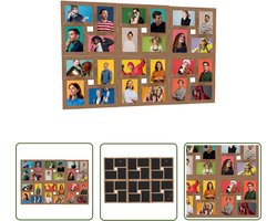 vidaXL Fotolijsten - Fotolijst - Fotolijst voor 24x(10x15 cm) foto MDF lichtbruin - Wanddecoratie - Houten Fotolijst - Bruine Fotolijst