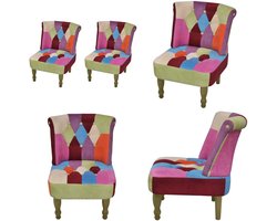 vidaXL Franse stoelen 2 st met patchwork ontwerp stof - Fauteuils - Fauteuils - Stoel - Stoelen