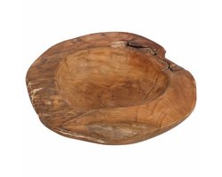 vidaXL - Fruitschaal - JEPARA - Ø - 40 - cm - Massief - Teakhout - Rond - Teakbruin