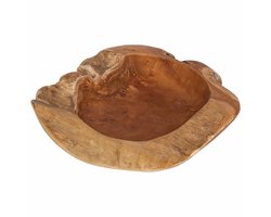 vidaXL - Fruitschaal - JEPARA - Ø - 50 - cm - Massief - Teakhout - Rond - Teakbruin
