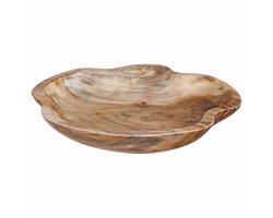 vidaXL - Fruitschaal - JEPARA - Teakbruin - Ø - 30 - cm - Massief - Teakhout