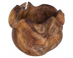 vidaXL - Fruitschaal - JEPARA - Teakbruin - Ø - 35 - cm - Massief - Teakhout