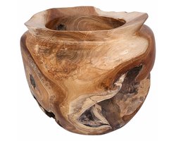vidaXL - Fruitschaal - JEPARA - Teakbruin - Ø - 35 - cm - Massief - Teakhout