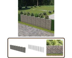 vidaXL Gabion Mand - 450x30x100 cm - Zilver Schanskorfmuur - Gabion Muurtje - Tuinwand - Privacy Scherm - Sierhekwerk