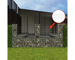 vidaXL - Gabion - mand - U-vormig - 240x20x100 - cm - staal