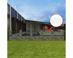 vidaXL - Gabion - mand - U-vormig - 570x20x100 - cm - staal