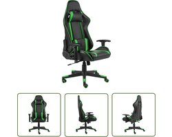 vidaXL Gamerstoel - Gamingstoel - Gamestoel draaibaar PVC groen - Pc Stoel - Bureaustool - Ergonomische Stoel