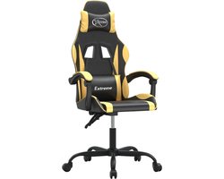 vidaXL - Gamestoel - draaibaar - kunstleer - zwart - en - goud