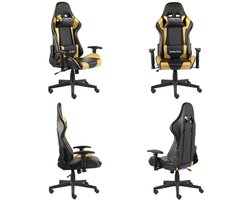 vidaXL Gamestoel draaibaar PVC goudkleurig - Gamingstoel - Gamingstoelen - Racingstoel - Racingstoelen