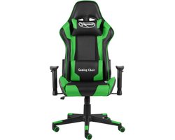 vidaXL Gamestoel Draaibaar PVC Groen en Zwart Gamingstoel - Gamerstoelen - Ergonomische Stoel - Bureaustoel - Pc Stoel