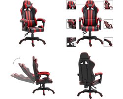 vidaXL Gamestoel kunstleer rood - Gamingstoel - Gamingstoelen - Racingstoel - Racingstoelen