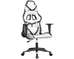 vidaXL - Gamestoel - kunstleer - wit - en - zwart