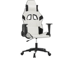 vidaXL - Gamestoel - kunstleer - wit - en - zwart