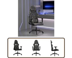 vidaXL - Gamestoel - kunstleer - zwart - en - camouflage