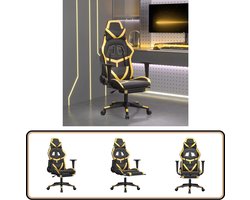 vidaXL - Gamestoel - kunstleer - zwart - en - goud