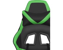 vidaXL - Gamestoel - kunstleer - zwart - en - groen
