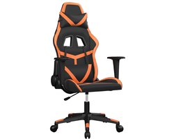 vidaXL - Gamestoel - kunstleer - zwart - en - oranje