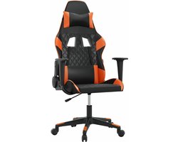 vidaXL - Gamestoel - kunstleer - zwart - en - oranje