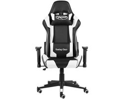 vidaXL Gamestoel PVC Wit - Ergonomisch & Stijlvol Gamingstoel - Gamerstoelen - Bureaustoel - Ergonomische Stoel - Pc Stoel