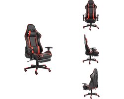 vidaXL Gamingstoel - Gamingstoelen - Racingstoel - Racingstoelen - Gamestoel draaibaar met voetensteun PVC rood