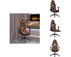 vidaXL Gamingstoel - Gamingstoelen - Televisiestoel - Racingstoel - Massage gamestoel met voetensteun kunstleer zwart en oranje