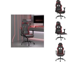 vidaXL Gamingstoel - Gamingstoelen - Televisiestoel - Racingstoel - Massage gamestoel met voetensteun kunstleer zwart en wijnrood
