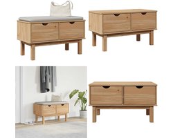 vidaXL Gangbankje OTTA 80x40x45 cm massief grenenhout - Halbankje - Halbankjes - Bankje - Bankje Met Opbergruimte