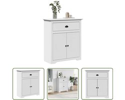 vidaXL Gangkast BODO - Wit - 80x35x90 cm - 2 Deuren Gangkast - Halmeubel - Opbergkast - Houten Kast - Vintage Kast
