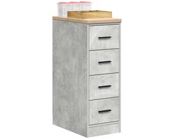 vidaXL Garagekast 30x51x85 cm massief grenenhout betongrijs