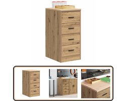 vidaXL Garagekast 40x51x85 cm massief grenenhout artisan eikenkleurig