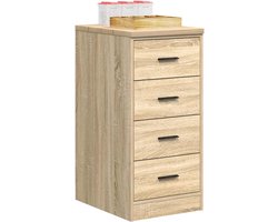 vidaXL Garagekast 40x51x85 cm massief grenenhout sonoma eikenkleurig