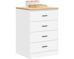 vidaXL Garagekast 60x51x85 cm massief grenenhout wit