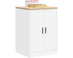 vidaXL Garagekast 60x51x85 cm massief grenenhout wit