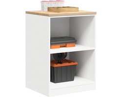 vidaXL Garagekast 60x51x85 cm massief grenenhout wit