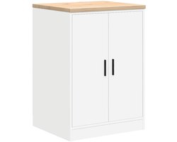 vidaXL - Garagekast - 60x51x85 - cm - massief - grenenhout - wit