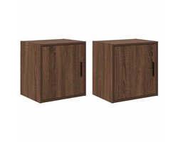 vidaXL - Garagewandkasten - 2 - st - spaanplaat - bruin - eiken